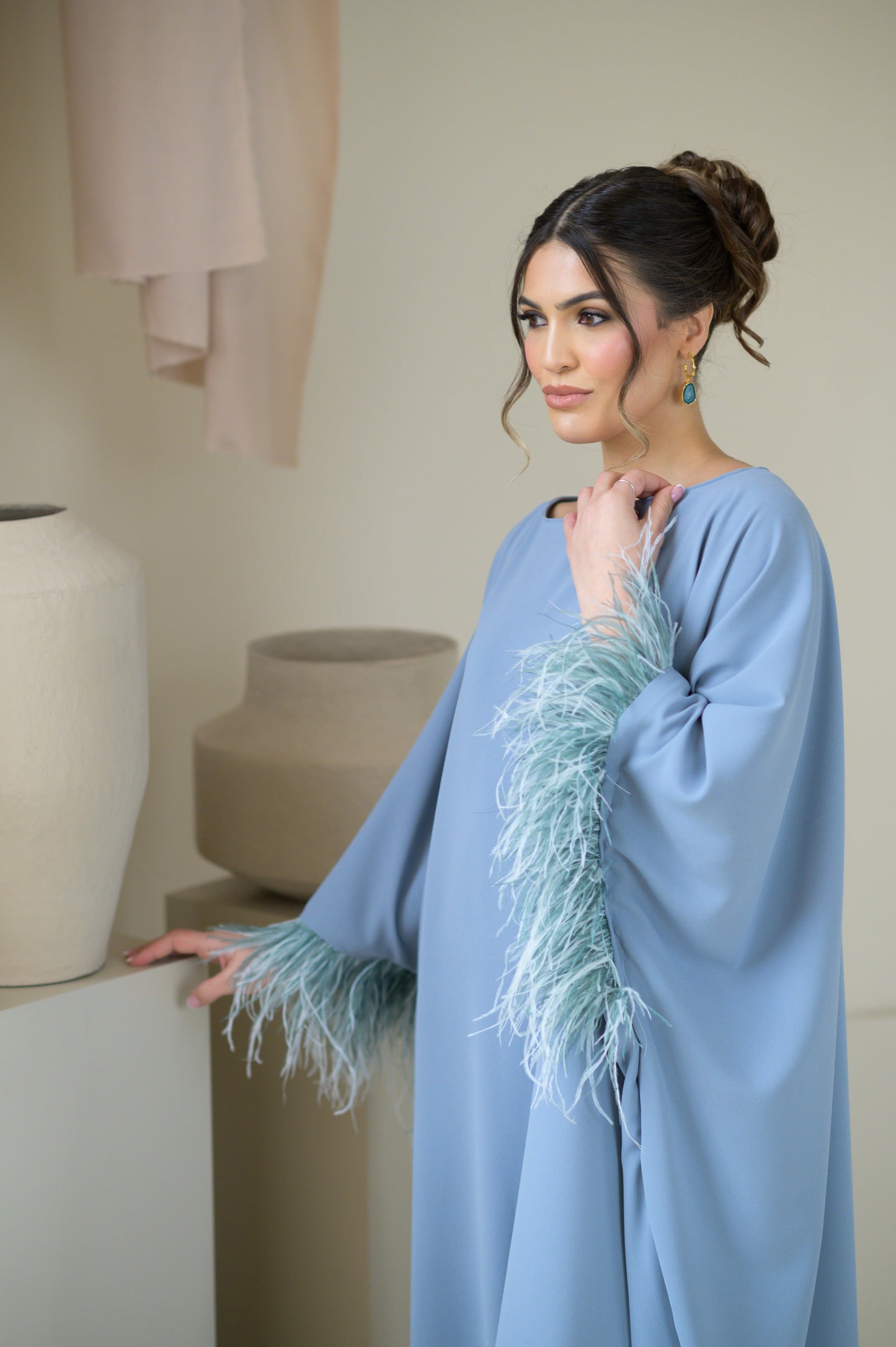 Duck egg blue kaftan