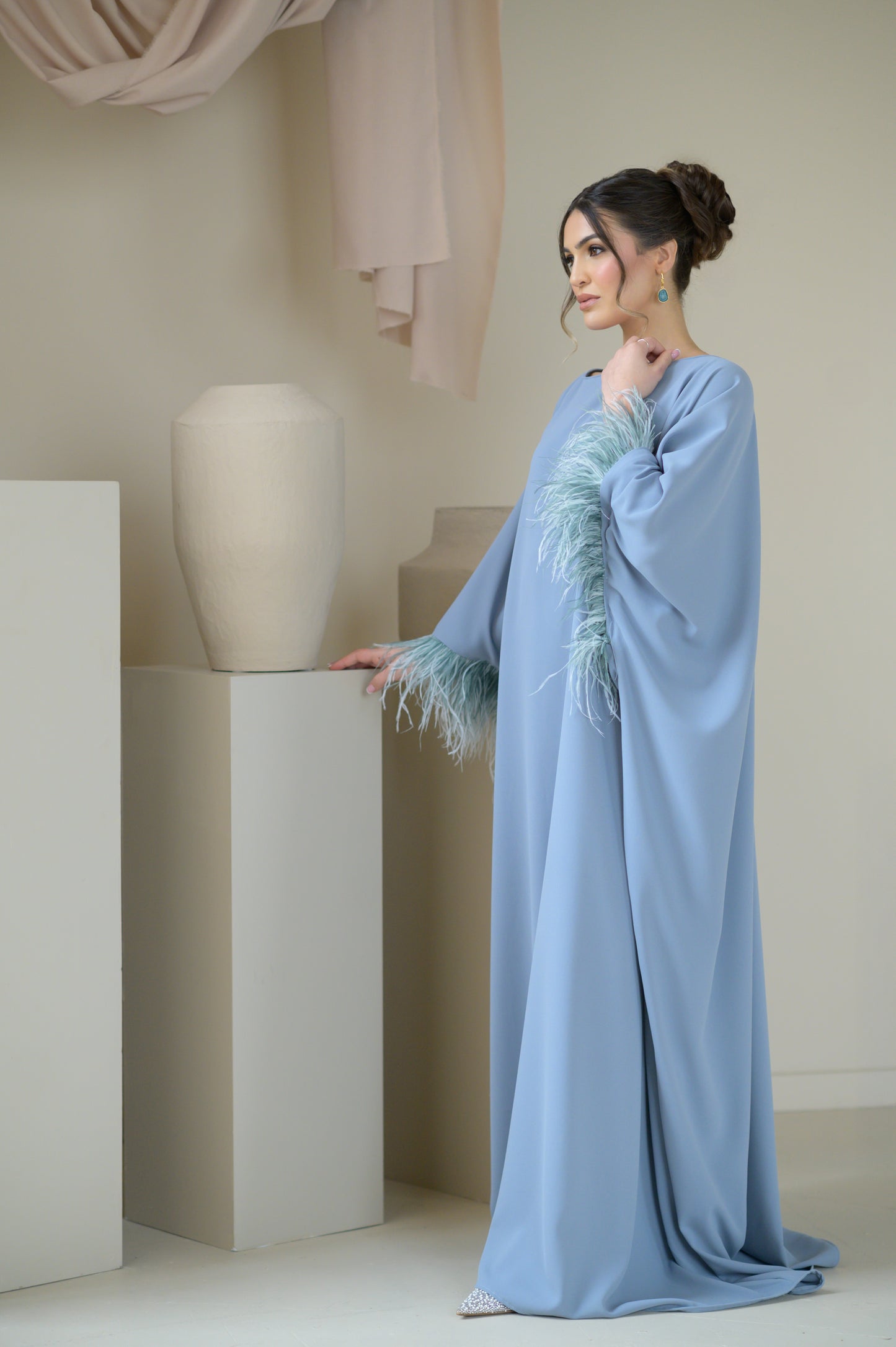 Duck egg blue kaftan
